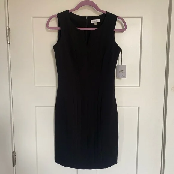 calvin klein black work dress Dress Work By Calvin Klein In Black & Silver, Size:14